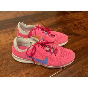 Nike Zoom Fit Lace Up Athletic Shoes Women's Size 9.5 704658-600 Pink Blue White